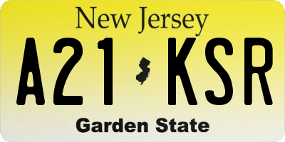 NJ license plate A21KSR