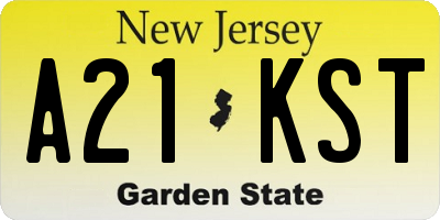 NJ license plate A21KST