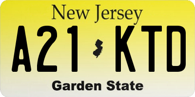 NJ license plate A21KTD