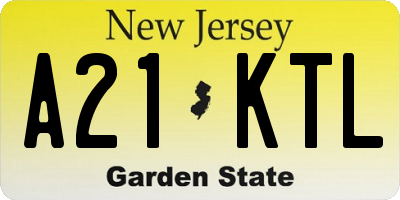 NJ license plate A21KTL