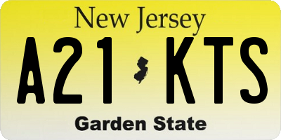 NJ license plate A21KTS