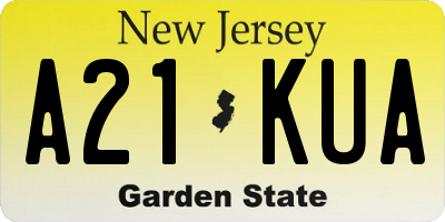 NJ license plate A21KUA
