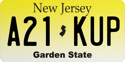 NJ license plate A21KUP