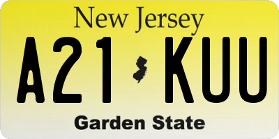 NJ license plate A21KUU
