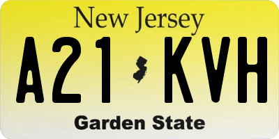 NJ license plate A21KVH
