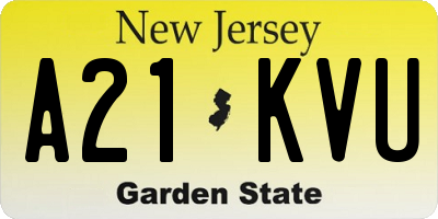 NJ license plate A21KVU