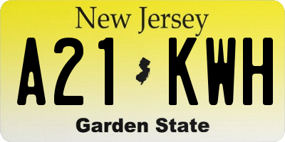 NJ license plate A21KWH