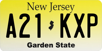 NJ license plate A21KXP