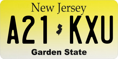 NJ license plate A21KXU