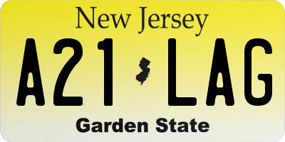 NJ license plate A21LAG