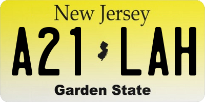NJ license plate A21LAH