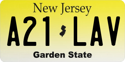 NJ license plate A21LAV