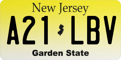 NJ license plate A21LBV