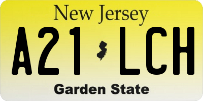 NJ license plate A21LCH