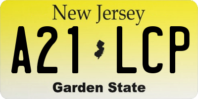 NJ license plate A21LCP