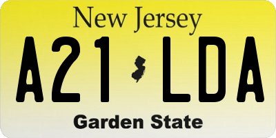 NJ license plate A21LDA