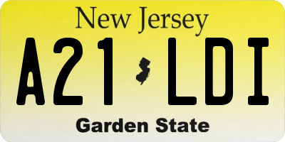 NJ license plate A21LDI