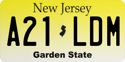 NJ license plate A21LDM