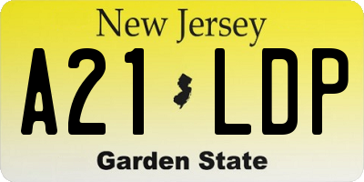 NJ license plate A21LDP