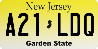 NJ license plate A21LDQ