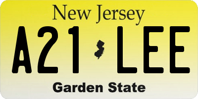 NJ license plate A21LEE