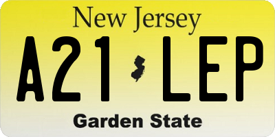 NJ license plate A21LEP