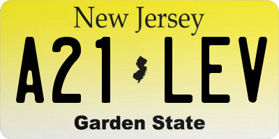 NJ license plate A21LEV