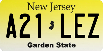 NJ license plate A21LEZ