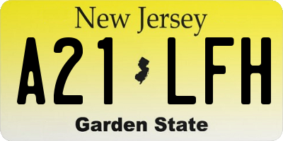 NJ license plate A21LFH