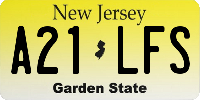 NJ license plate A21LFS