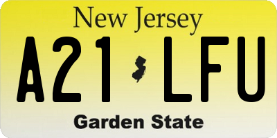 NJ license plate A21LFU