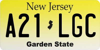 NJ license plate A21LGC