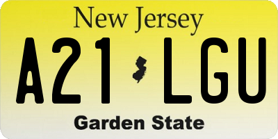 NJ license plate A21LGU