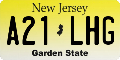 NJ license plate A21LHG