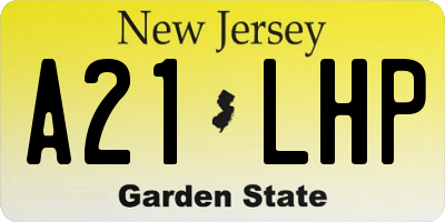 NJ license plate A21LHP