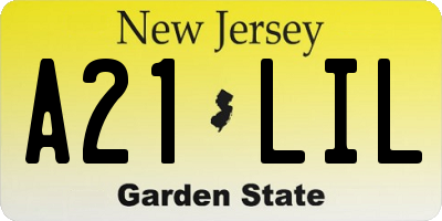 NJ license plate A21LIL