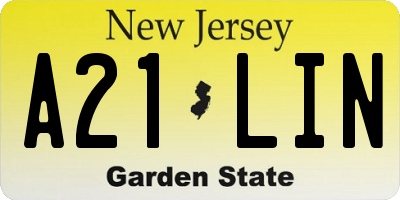 NJ license plate A21LIN