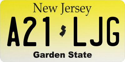 NJ license plate A21LJG