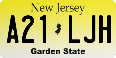 NJ license plate A21LJH