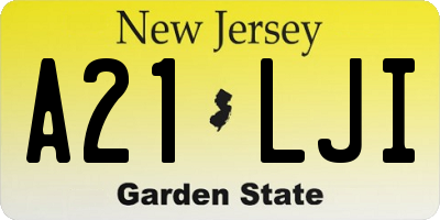 NJ license plate A21LJI