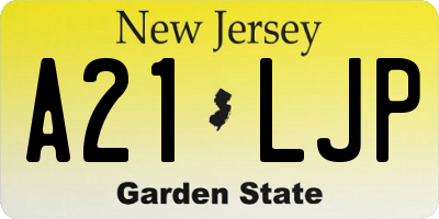NJ license plate A21LJP