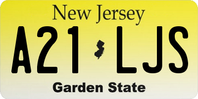 NJ license plate A21LJS