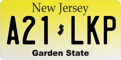 NJ license plate A21LKP