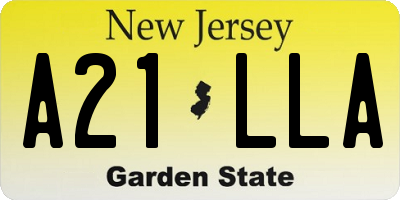 NJ license plate A21LLA