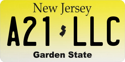 NJ license plate A21LLC