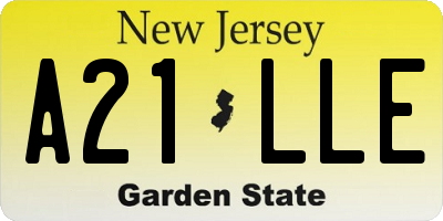 NJ license plate A21LLE