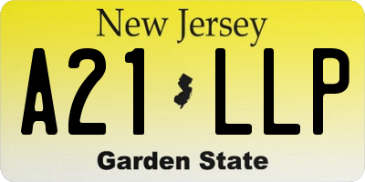 NJ license plate A21LLP