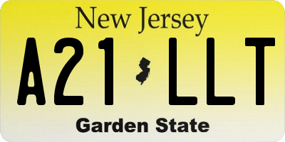 NJ license plate A21LLT