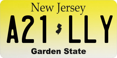 NJ license plate A21LLY