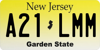 NJ license plate A21LMM